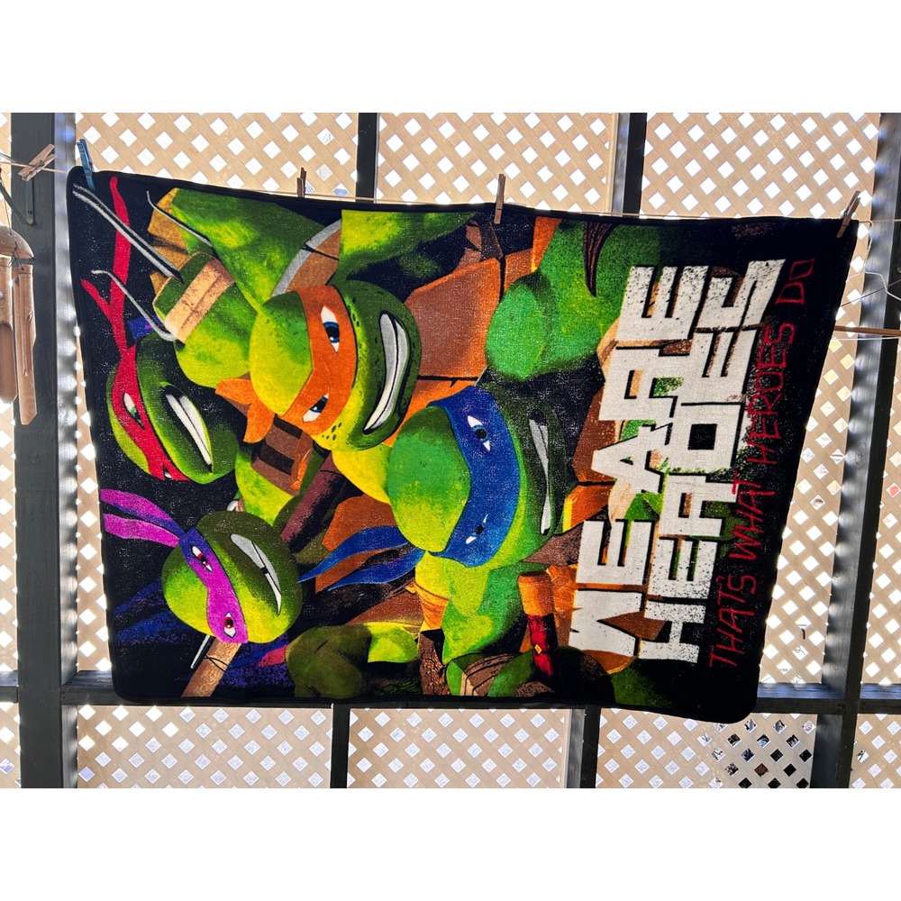 Teenage Mutant Ninja Turtles TMNT We Are Heroes Plush Fleece Throw Blanket Green